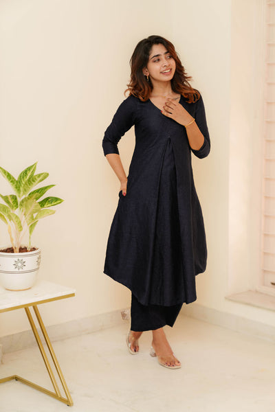 Charu Black Kurti Set