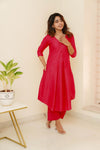 Charu Coral Pink Kurti Set