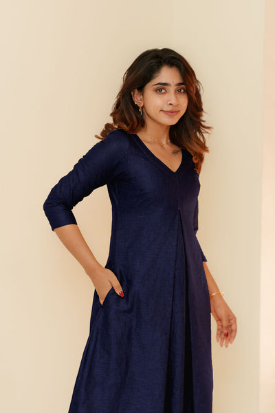 Charu Navy Kurti Set