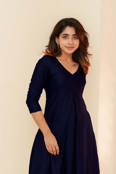 Charu Navy Kurti Set