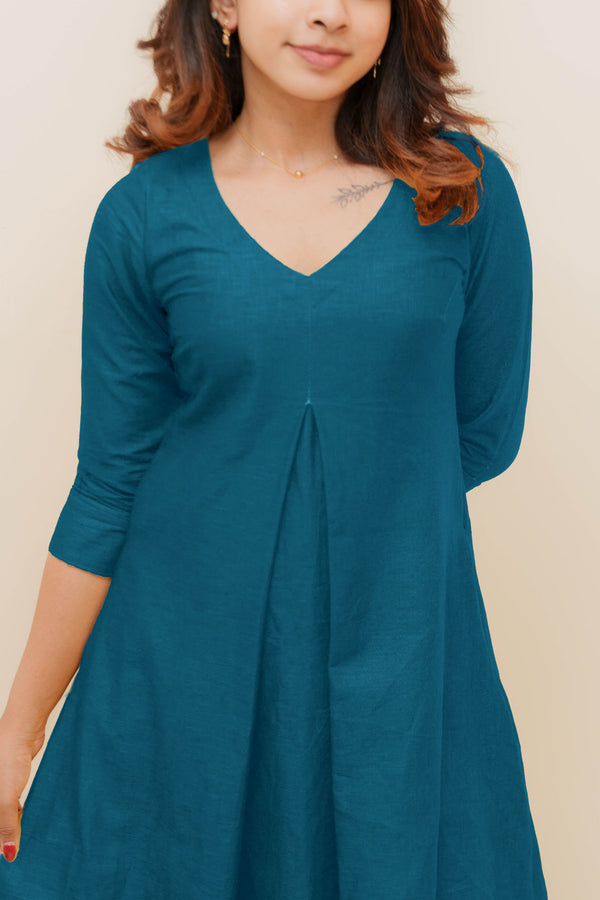 Charu Teal Kurti Set