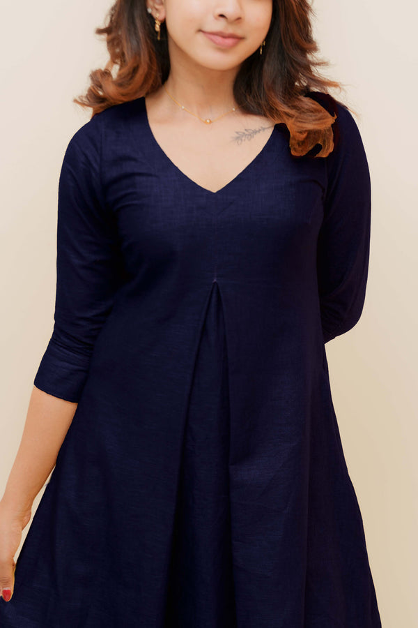 Charu Navy Kurti Set