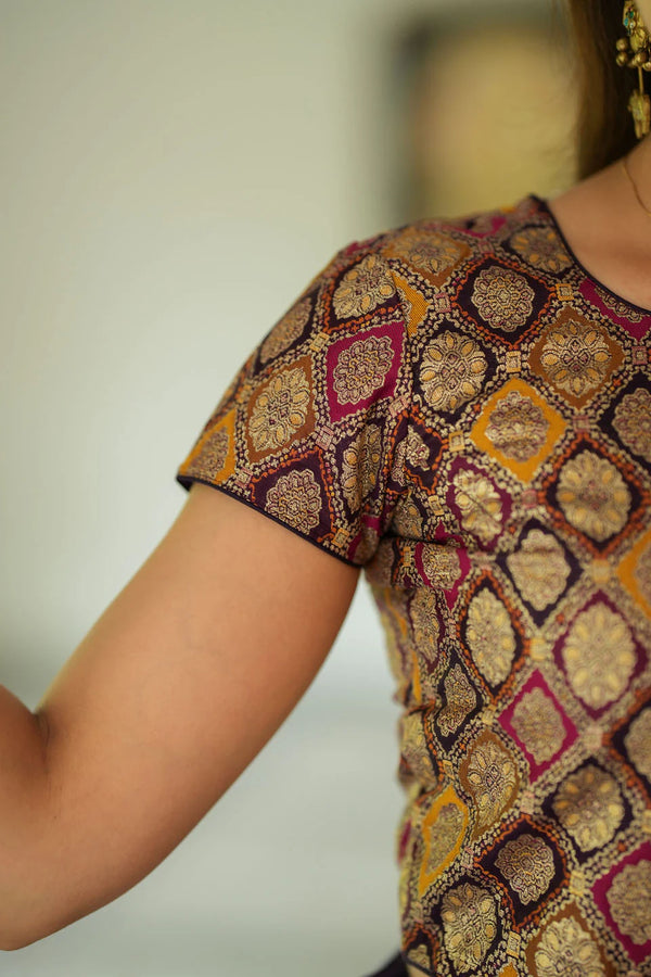 Tashi Purple Croptop Skirt Set