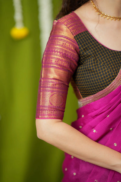 Esha Black check Halfsaree (Set of 3)