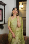 Aalaya Green Banarasi Half Saree Set