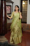 Aalaya Green Banarasi Half Saree Set