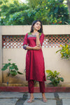 Sheetal Maroon Kurti set (Set of 2)