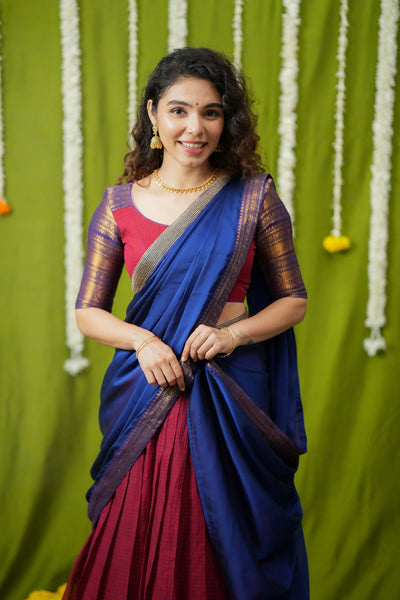 Esha Red check Halfsaree (Set of 3)