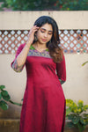 Sheetal Maroon Kurti set (Set of 2)