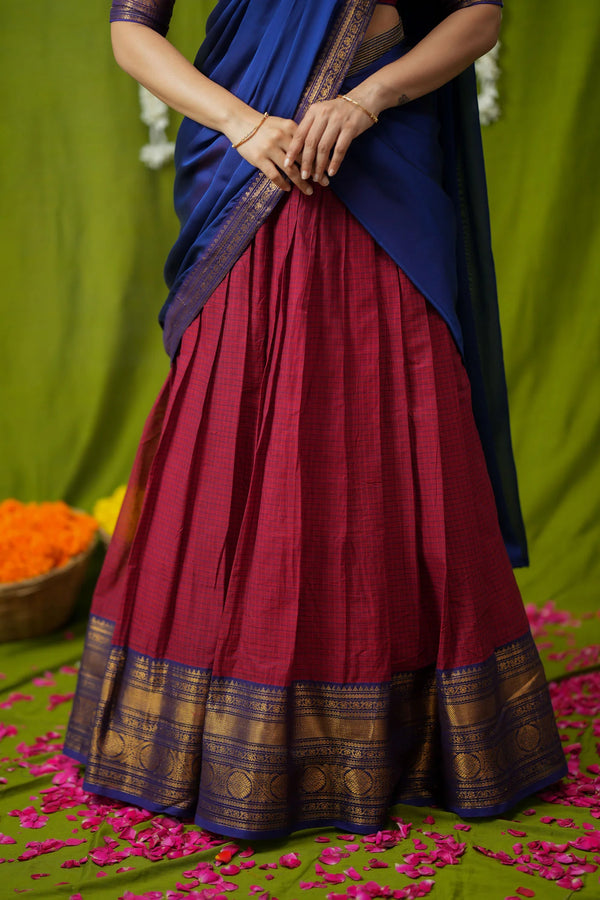 Esha Red check Halfsaree (Set of 3)