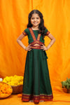 Sreeja Green Handwoven Lehenga Mini