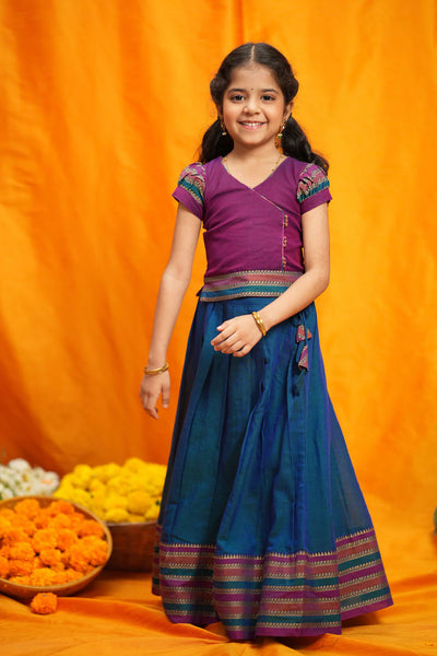 Vanika Magenta with Teal Handloom Kids Mini