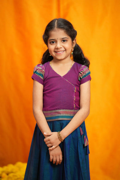 Vanika Magenta with Teal Handloom Kids Mini