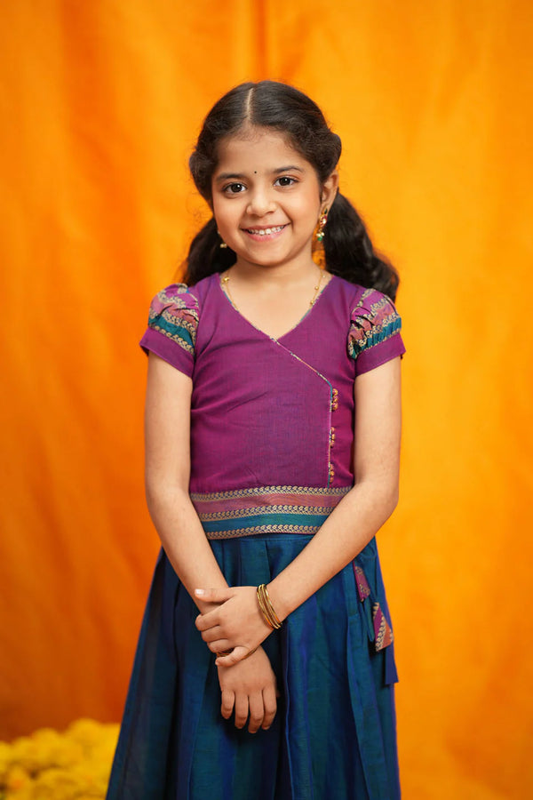 Vanika Magenta with Teal Handloom Kids Mini