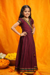 Aarvi Maroon Handwoven Kids Mini