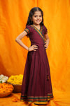 Aarvi Maroon Handwoven Kids Mini