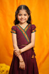 Aarvi Maroon Handwoven Kids Mini