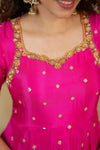 Yamuna Rani Pink Maxi Dress (Set of 2)