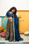 Ishwarya Navy Crop top & Skirt