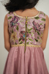 Chandrika Pink Layered Floral Party Dress Mini