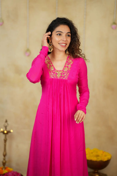 Kiara Rani Pink Kurta Set (Set of 2)