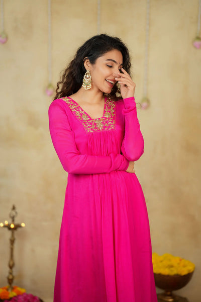 Kiara Rani Pink Kurta Set (Set of 2)