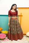 Ishwarya Maroon Crop top & Skirt
