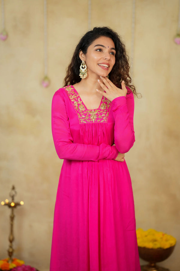 Kiara Rani Pink Kurta Set (Set of 2)