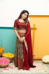 Ishwarya Maroon Crop top & Skirt