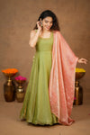 Shrishti Mint Green Sleeveless Maxi Dress (Set of 2)