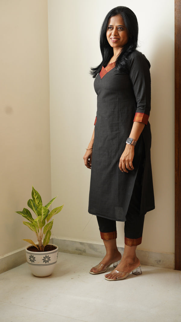 Alani Black Mangalgiri Co-Ord set