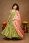 Shrishti Mint Green Sleeveless Maxi Dress (Set of 2)