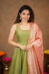 Shrishti Mint Green Sleeveless Maxi Dress (Set of 2)