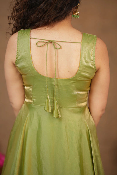 Shrishti Mint Green Sleeveless Maxi Dress (Set of 2)