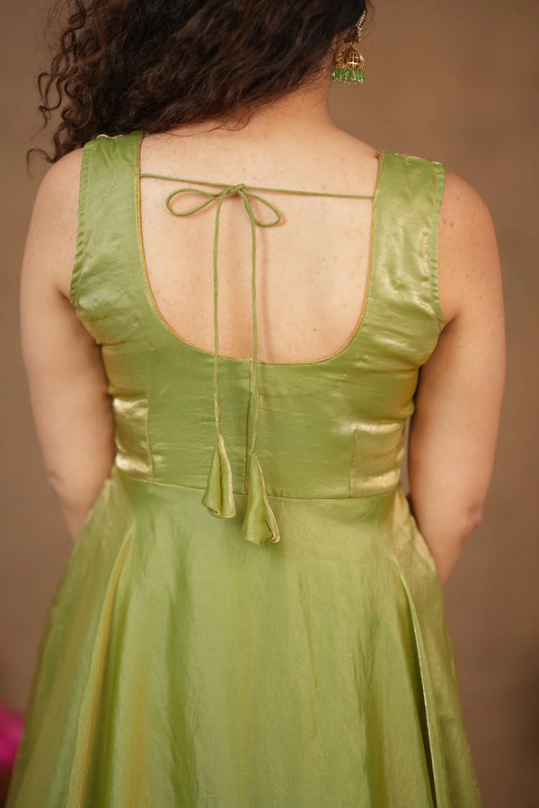 Shrishti Mint Green Sleeveless Maxi Dress (Set of 2)