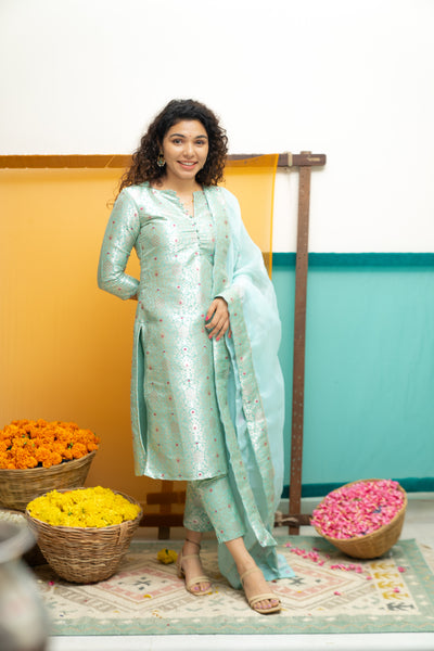 Harini Teal Green Kurti Set