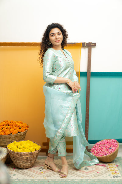 Harini Teal Green Kurti Set
