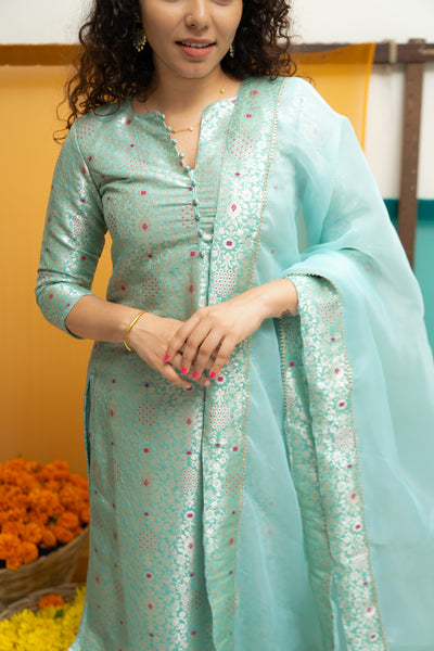 Harini Teal Green Kurti Set