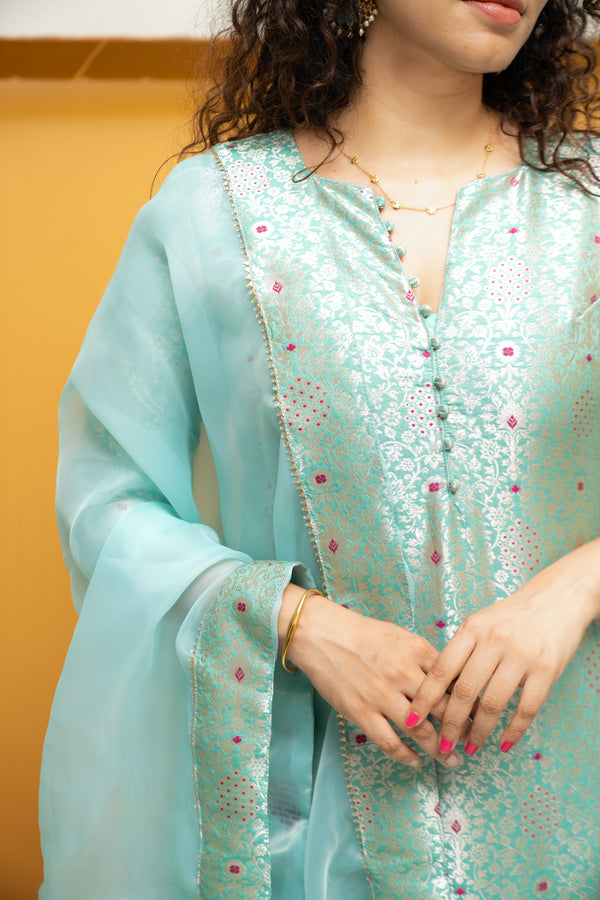 Harini Teal Green Kurti Set