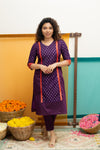 Nadhiya Violet Kurti Set