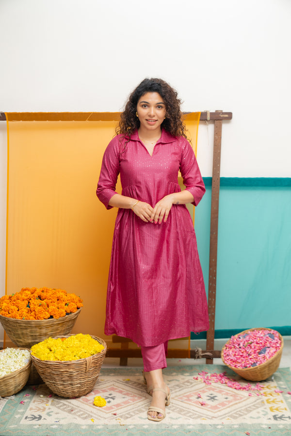 Teju Pink Kurti Set