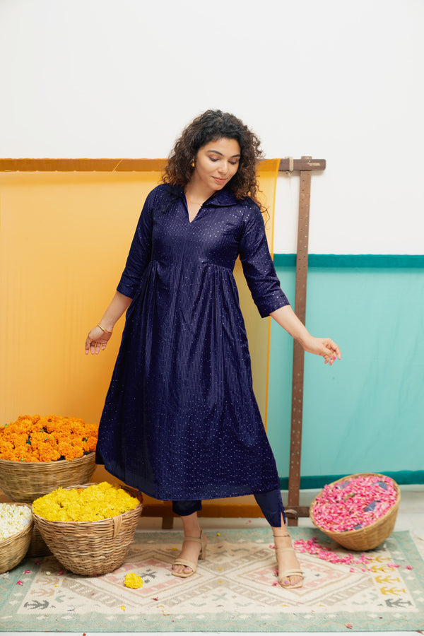 Teju Navy Kurti Set