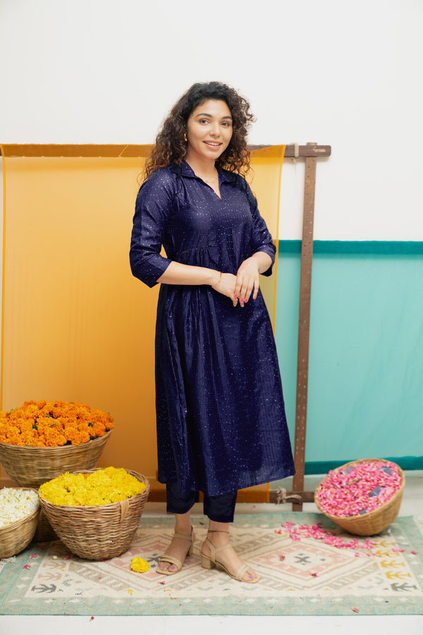 Teju Navy Kurti Set