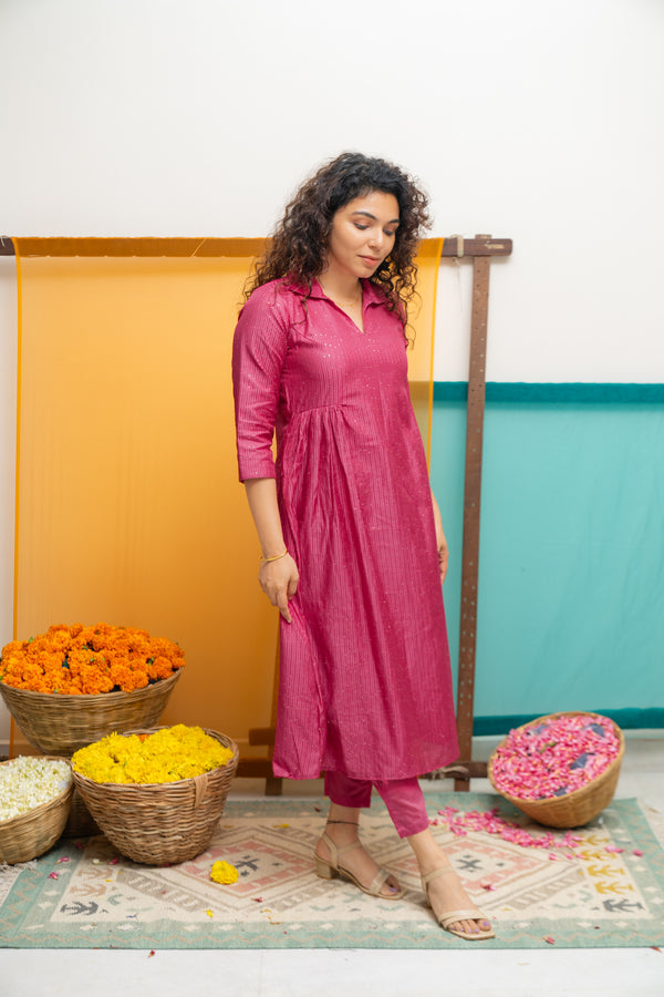 Teju Pink Kurti Set