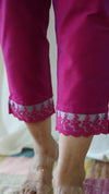 Magenta Solid Bottom with Lace detailing
