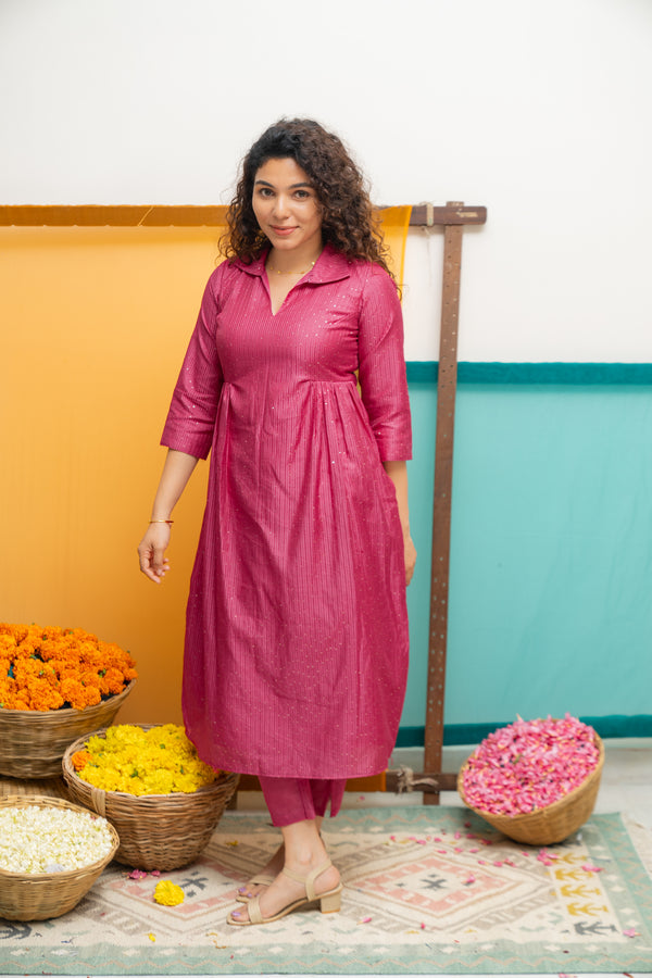 Teju Pink Kurti Set