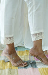 White Solid Bottom with Lace detailing