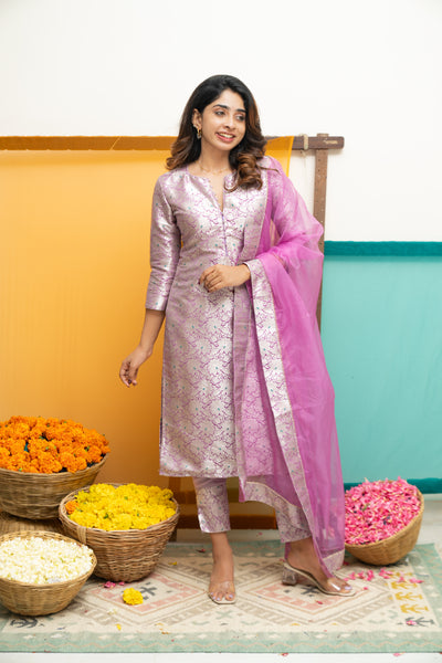 Harini LavenderKurti Set