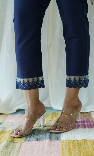 Navy Blue Solid Bottom with Lace detailing