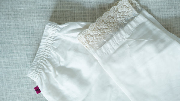 White Solid Bottom with Lace detailing